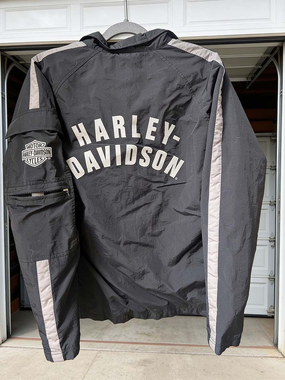 Harley-Davidson An American Legend Nylon Windbreaker Jacket Black Medium